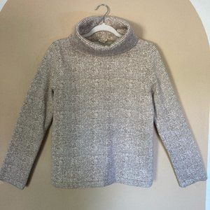 J. Crew Factory Cream Plaid Turtleneck Sweater